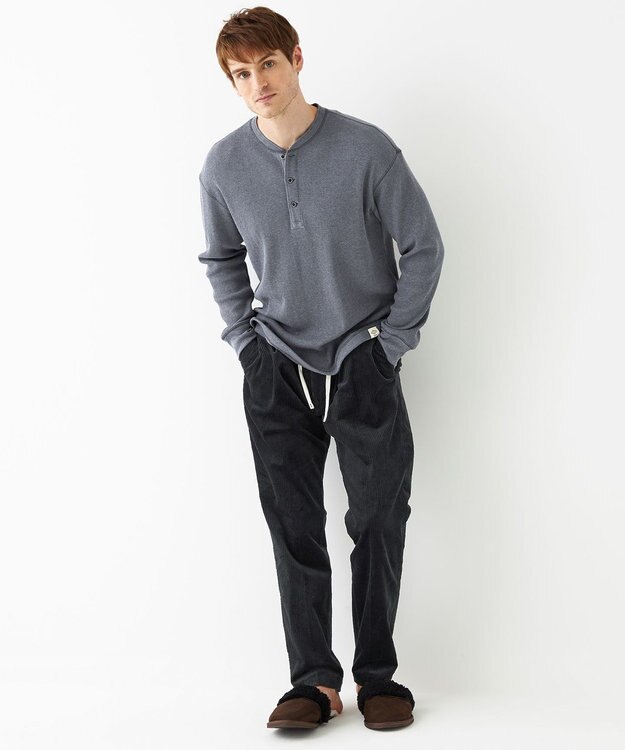 JOSEPH ABBOUD MOUNTAIN 【SPACE／UNISEX】OGコットンワッフル カットソー ダルブルー系