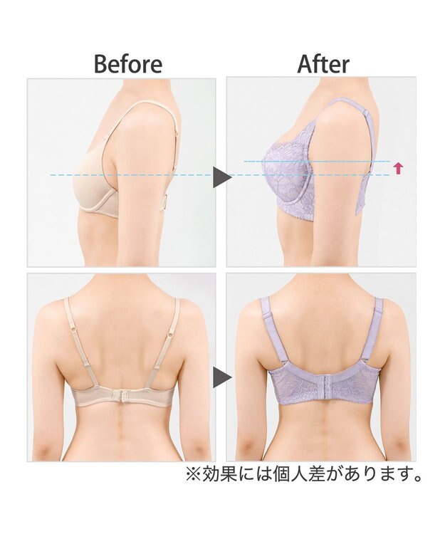 BRADELIS New York 【BRADELIS New York/コンパクト補整】サポートバックラインブラ23S1 グラマーさん向け 脇や背中をスッキリさせる補正ブラ ラベンダー