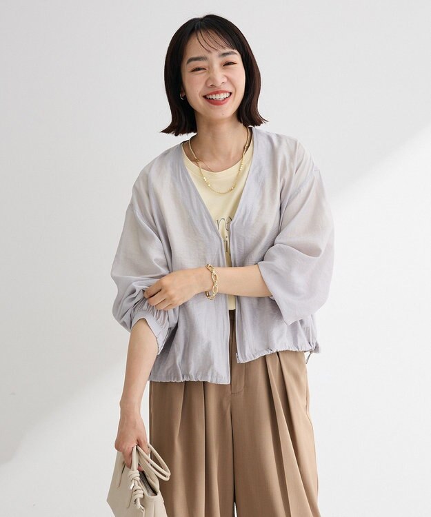 Green Parks シアーＺＩＰＶネックブルゾン Gray