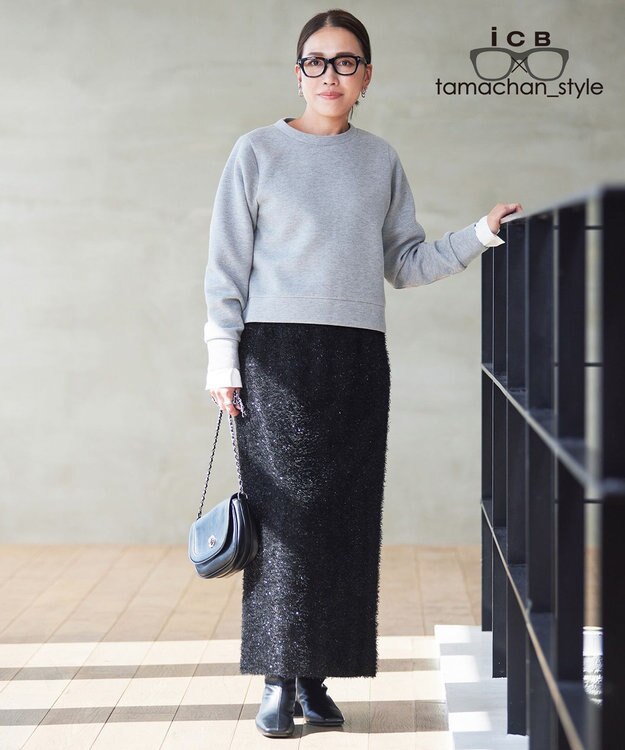 ICB 【ICB×tamachan_style コラボ】ラメスウェット グレーラメ系