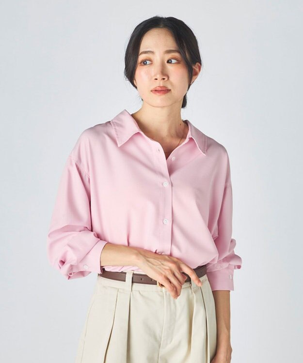 OP／FILA 【ocean pacific】デイリーオーバーサイズシャツ/UVカット ピンク