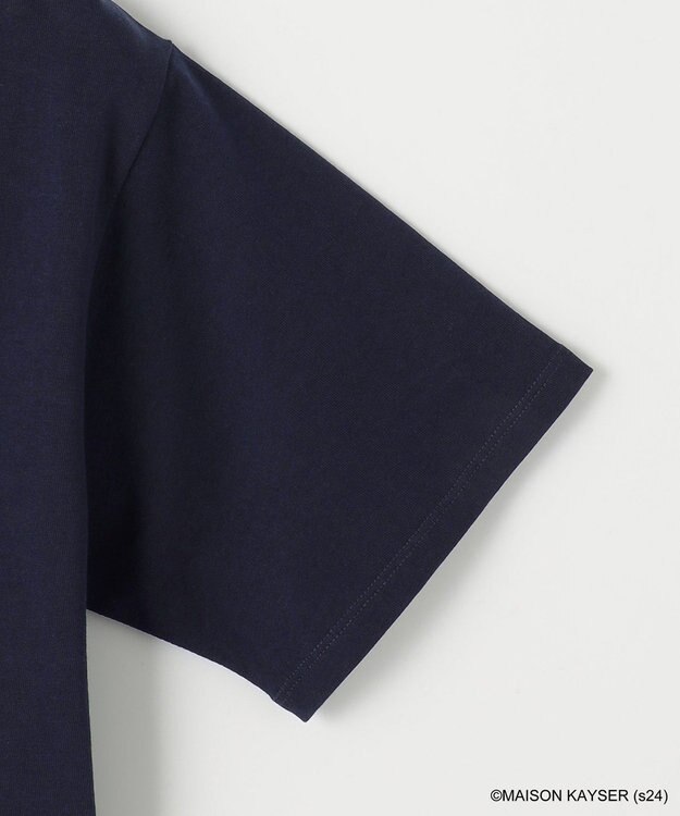 ANY 【MAISON KAYSERコラボ】箔プリントロゴ半袖Tシャツ ネイビー×シルバー