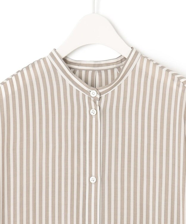 ICB 【洗える】 キュプラローンストライプ ワンピース オリーブストライプ系