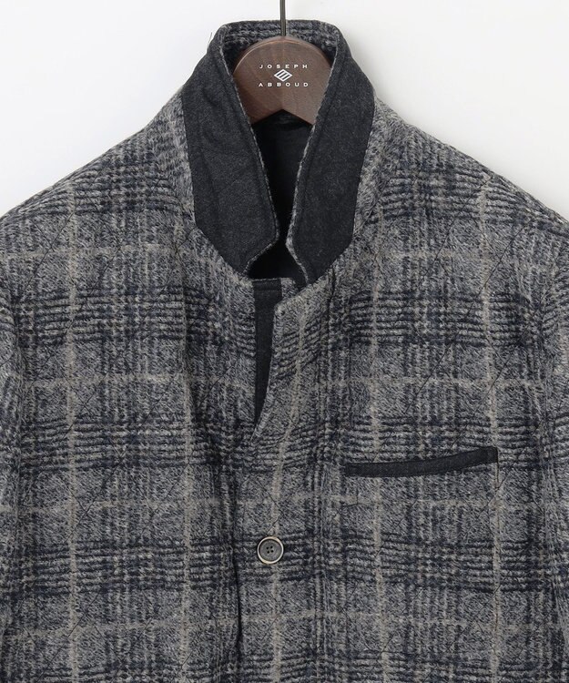 JOSEPH ABBOUD 【ストレッチ/イタリア素材/軽量】 イタリア素材使用・スライバーチェックジャケット ライトグレー系4