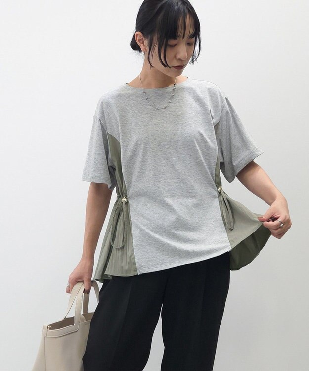 Green Parks 異素材ドッキングプルオーバー Gray Mixture