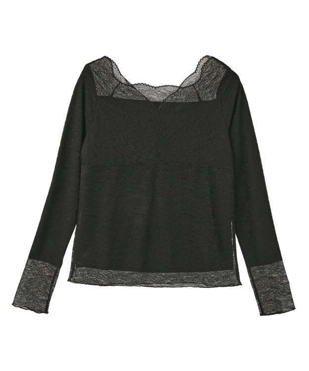 earth music&ecology 【吸湿発熱】【2WAY】あったかフェミニンインナー（２ｗａｙネック） Black