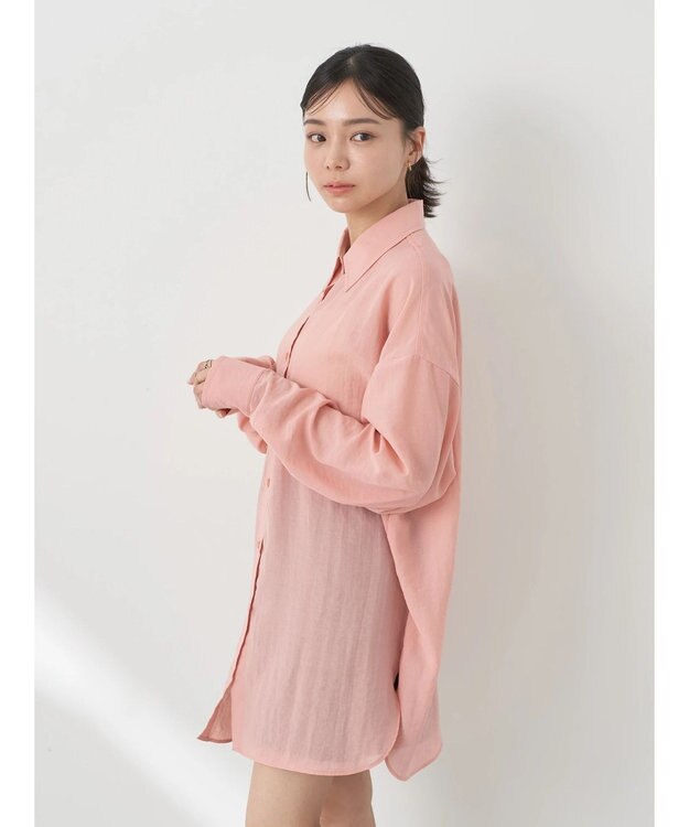 earth music&ecology シアーボーイズライクシャツ Off White