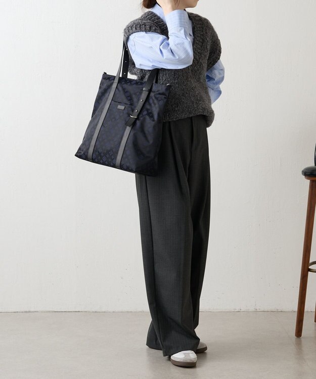 russet アシンメトリーハンドルトートバッグ(SF-237) Black/Navy