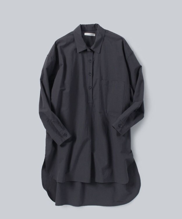 WHITE MAILS 【UNISEX】COTTON PAPER WASHED ポプリンロングシャツ コン