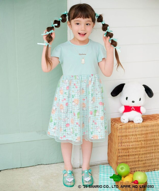 ANY KIDS 【any FAM ×サンリオキャラクターズ】ネックレス風 ワンピース ポチャッコ×ミント