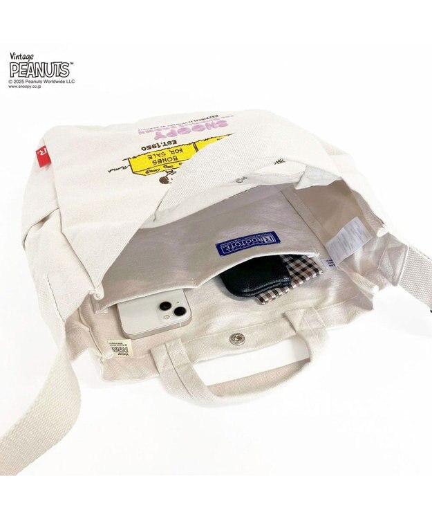 ROOTOTE 8441【スヌーピー】IP.ミディアム.2way.ピーナッツ-0J 01：アイボリー