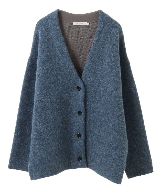 AMERICAN HOLIC ブークレＷフェイスＶネックニットカーディガン Blue