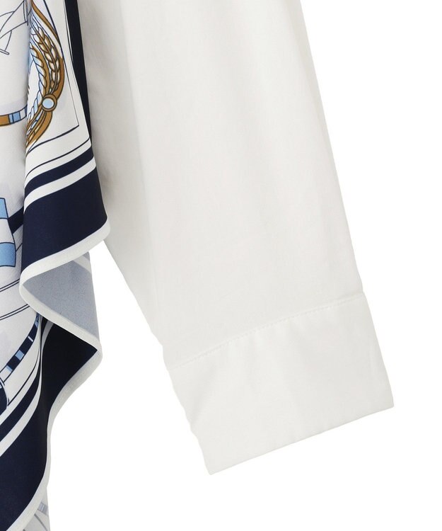 YECCA VECCA スカーフデザインアシメシャツ White