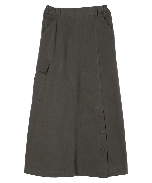 CRAFT STANDARD BOUTIQUE 綿ピーチカーゴスカート Charcoal Gray