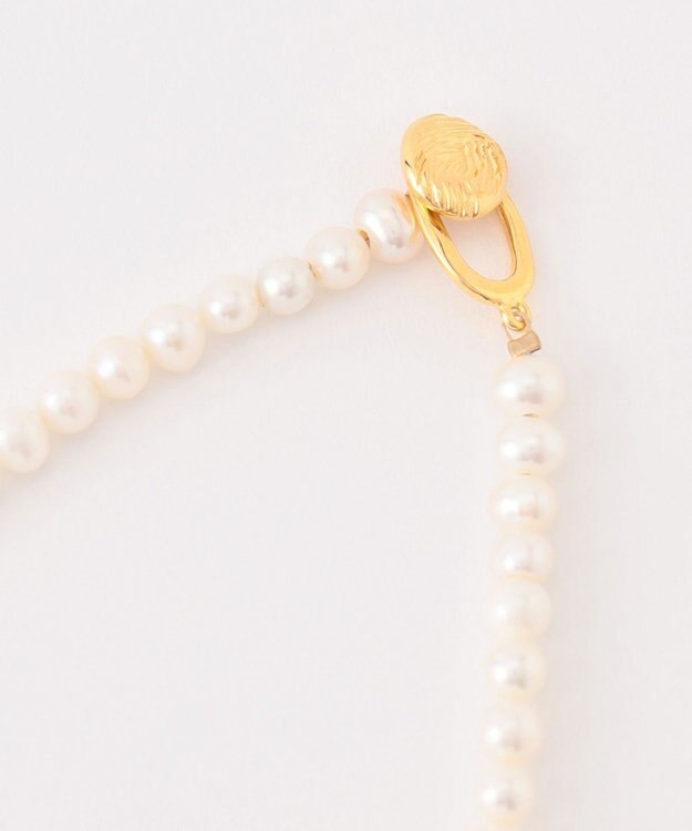 自由区 セミラウンドパールロング ネックレス ホワイト系