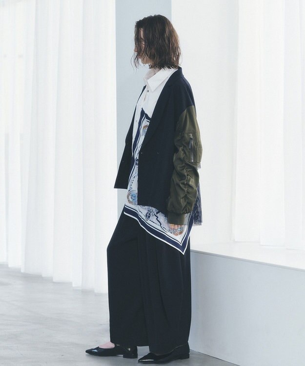 YECCA VECCA スカーフデザインアシメシャツ White