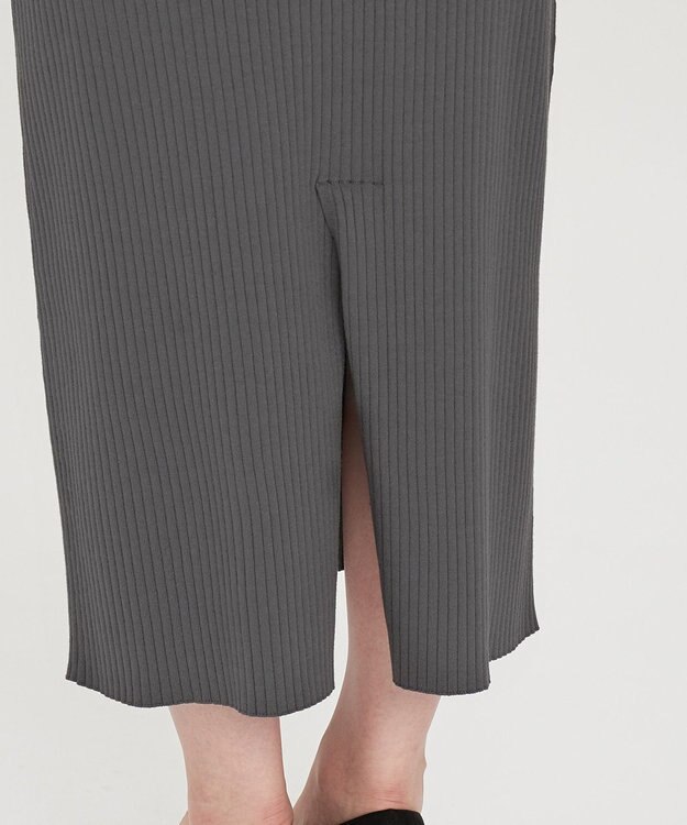 uncrave 【手洗い可】スムース ニット リブ スカート（uncrave STANDARD） スレート