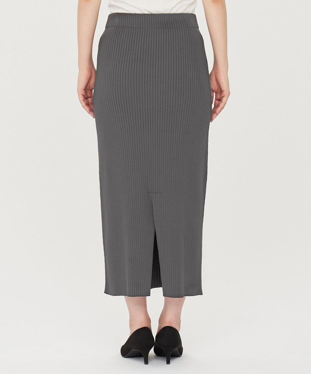 uncrave 【手洗い可】スムース ニット リブ スカート（uncrave STANDARD） スレート