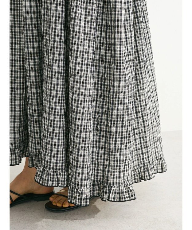 Green Parks ・Ｐｅｔｉｔ　Ｆｌｅｕｒ　チェックティアードキャミワンピ Off White