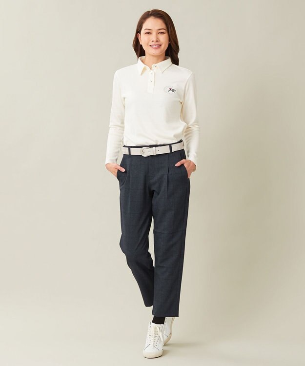 23区GOLF 【WOMEN】【吸湿発熱】グランサーモカノコ 裏起毛シャツ ホワイト系