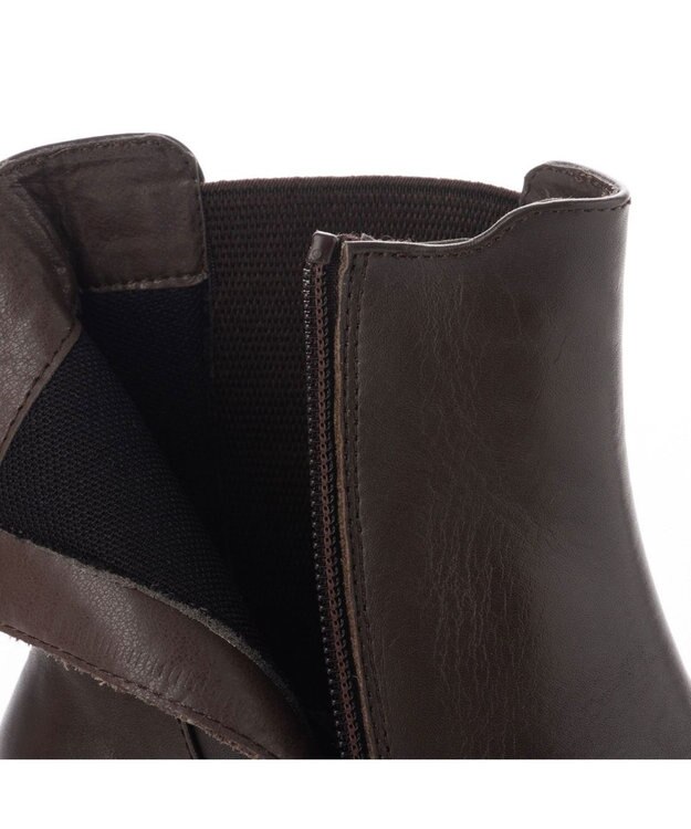 ing <ing>フラットサイドゴアブーツ ダークブラウン