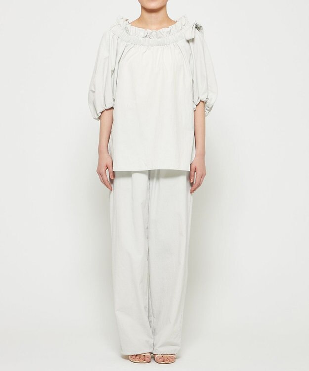 uncrave ライトプルーフナイロン オフショルブラウス グレージュ