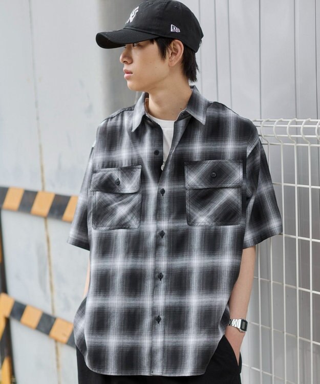 WEGO オンブレチェックシャツ（SS） 柄1