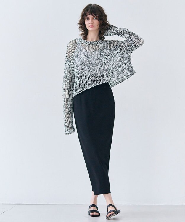 BEIGE， 【洗える】LAURA / Iラインリブスカート Black