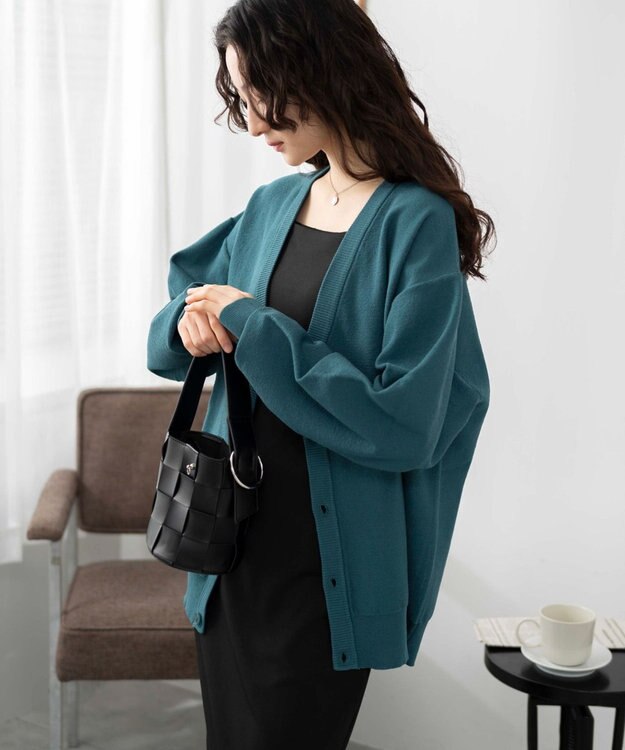 WEGO 【ユニセックス着用ITEM/紫外線対策/冷房対策】オーバーフィットドライタッチカーディガン ブルー