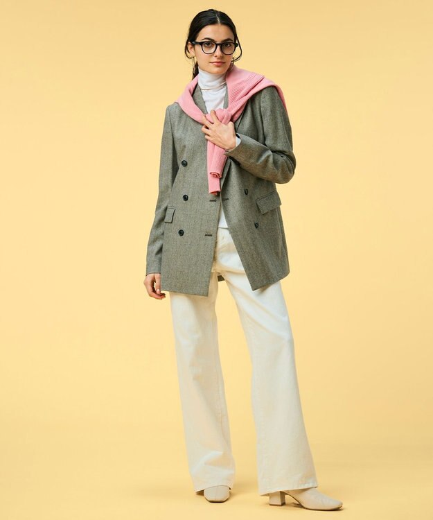 BEIGE， 【洗える】VICTOR / ワイドデニムパンツ White