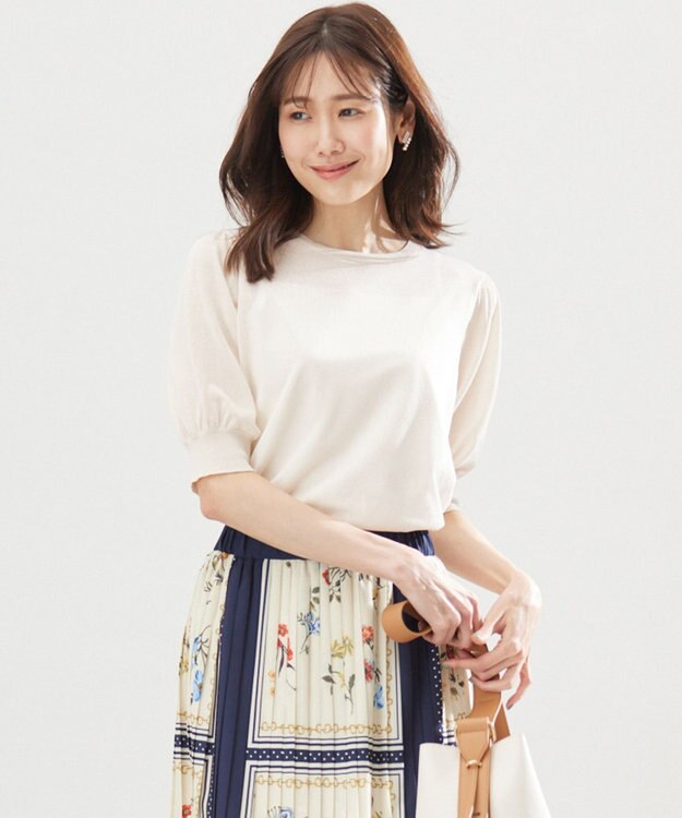 組曲 S シアーパフ袖 ニット ベージュ系9