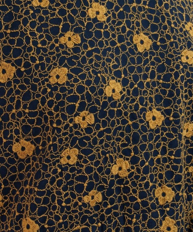 muuc 【手刺繍のような刺繍が美しい】ハイドランジア 切り替えパンツ ネイビー