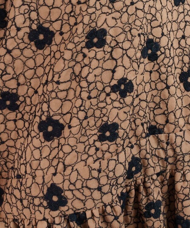 muuc 【手刺繍のような刺繍が美しい】ハイドランジア 切り替えパンツ ベージュ