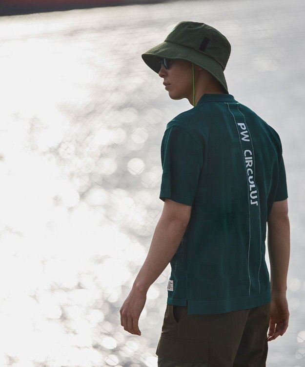 PW CIRCULUS 【手洗い可能】【UNISEX】ニットメッシュポロ ゴルフ グリーン系