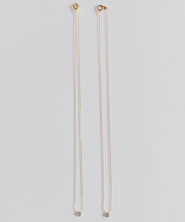 Phoebe 【金属アレルギー対応】シャインベゼルセッティングネックレス　シャンパンゴールド シャンパンゴールド