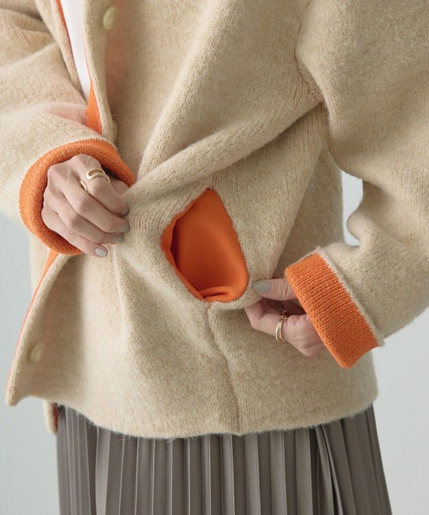 AMERICAN HOLIC ブークレＷフェイスＶネックニットカーディガン Beige