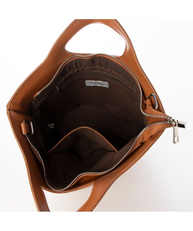 UNBILLION カシュカシュ cachecache / 雑材風くり手2way手提げ ブラウン