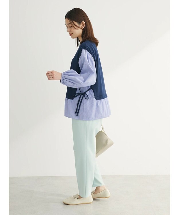 Green Parks 脇リボンドッキングプルオーバー Navy