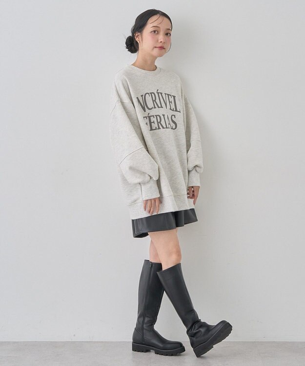 earth music&ecology アソートロゴルーズスウェット Oatmeal