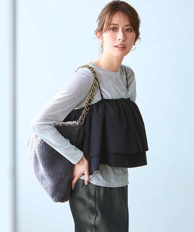 23区 S 【洗える】マルチタフタ ビスチェ ブラック系