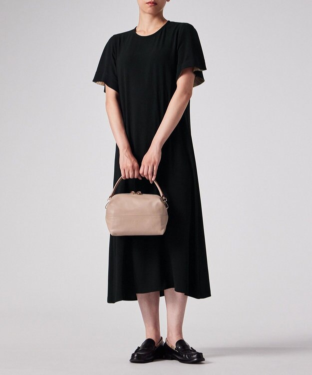 Paul Smith バックサテン ジョーゼット ワンピース ブラック