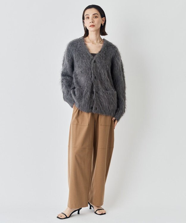 UNFILO MENS 【男女兼用】シャギーニット カーディガン チャコール