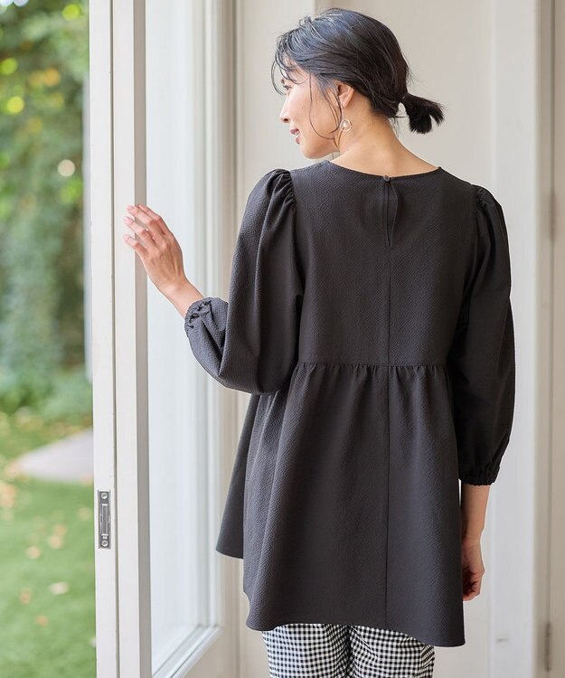 ANY サッカーパフスリーブブラウス ブラック