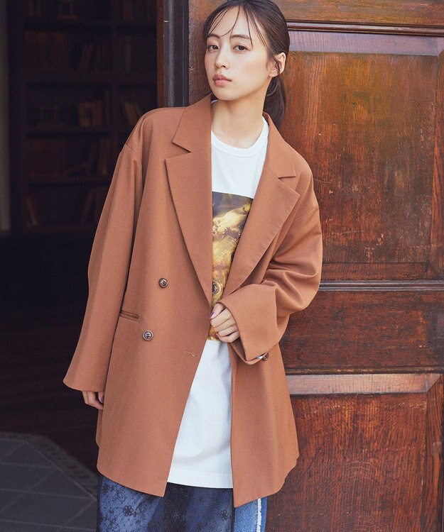 earth music&ecology 【セットアップ可】BIGジャケット Light Brown