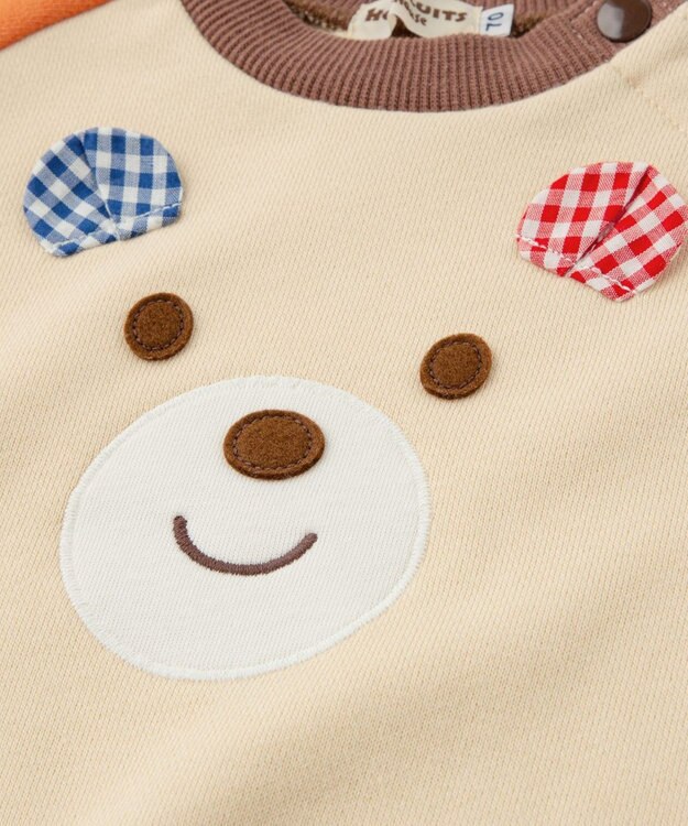 MIKI HOUSE HOT BISCUITS 【70-110cm】 顔ドン ラグラントレーナー アイボリー