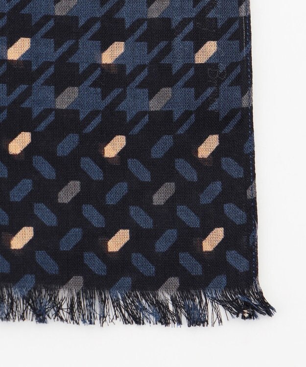 JOSEPH ABBOUD 【イタリア製】ハウンドトゥース ストール ネイビー系5