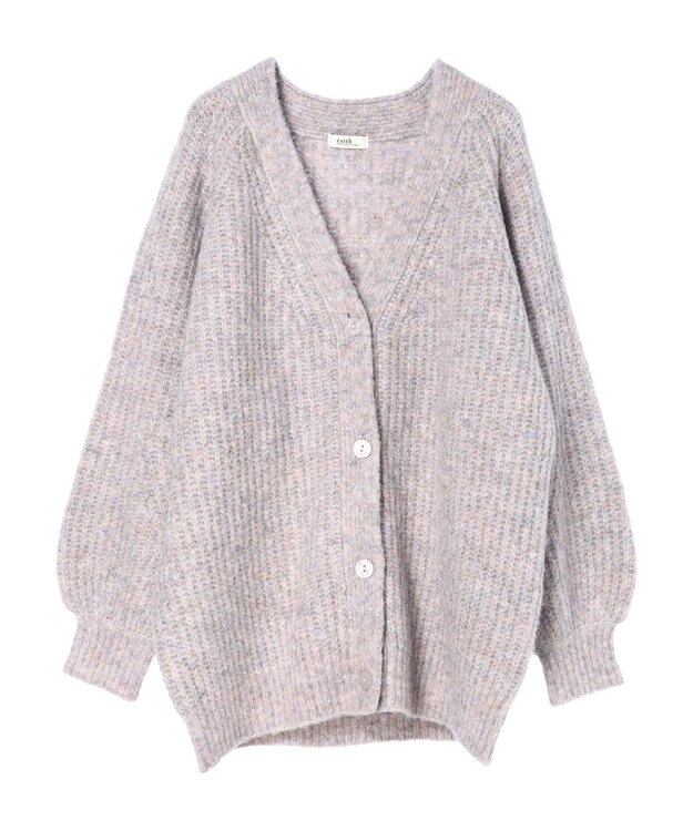earth music&ecology フワフワＭＩＸヤーンカーディガン Lavender