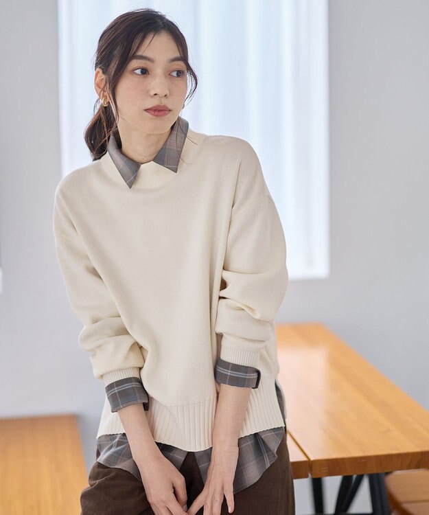 ANY L 【新色追加】ハイネックデイリーニット エクリュ