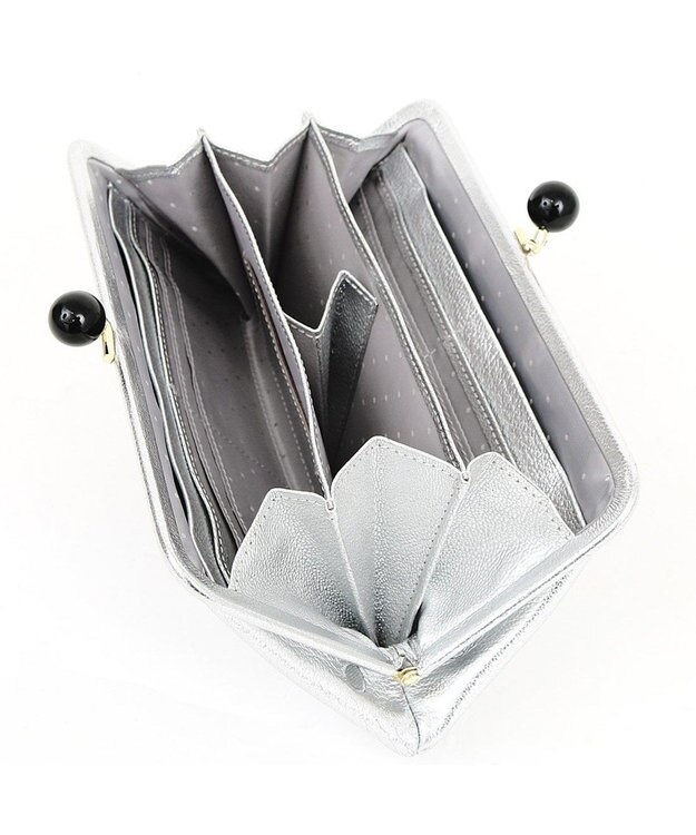 UNBILLION ペルケ perche / アクリル玉がま口長財布 シルバードット