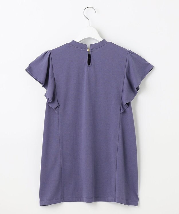 Feroux 【UVケア】スタンドカラーフレアスリーブ Ｔシャツ パープル系